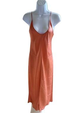 T by Alexander Wang Pink Slip 100% Silk Midi Dress